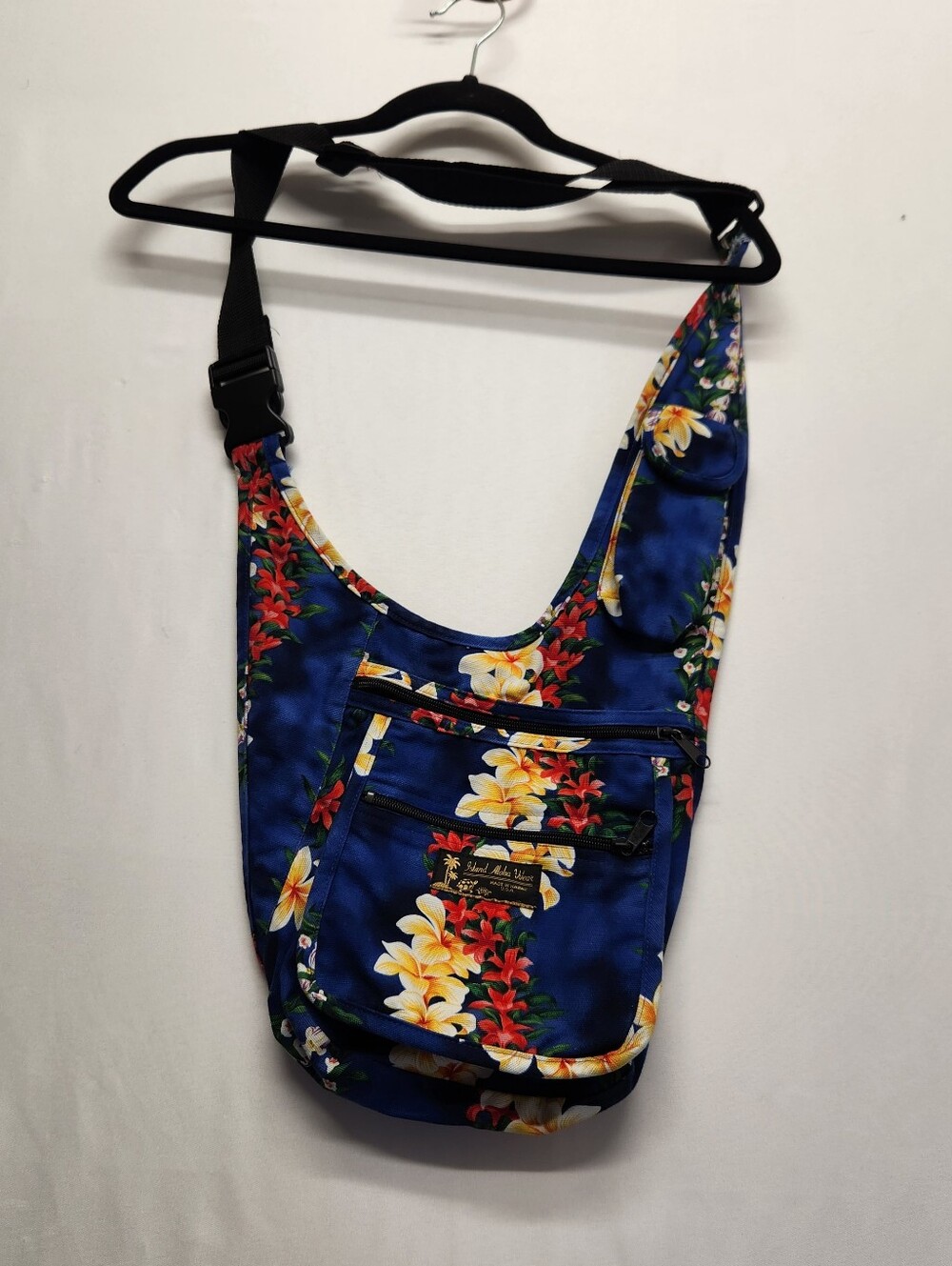 โญ๏ธIsland Aloha Wear Crossbody Bag Tropical Blue Floral Hibiscus Travel Festival